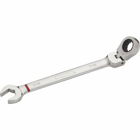 CHANNELLOCK Standard 7/16 In. 12-Point Ratcheting Flex-Head Wrench 317438